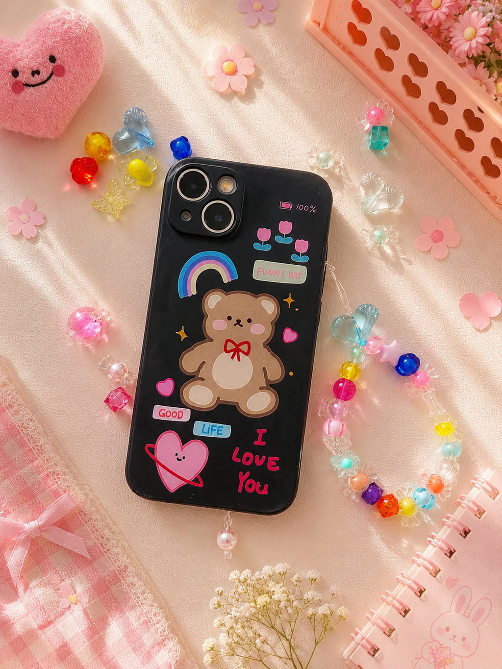 Colorful Beaded Phone Charm