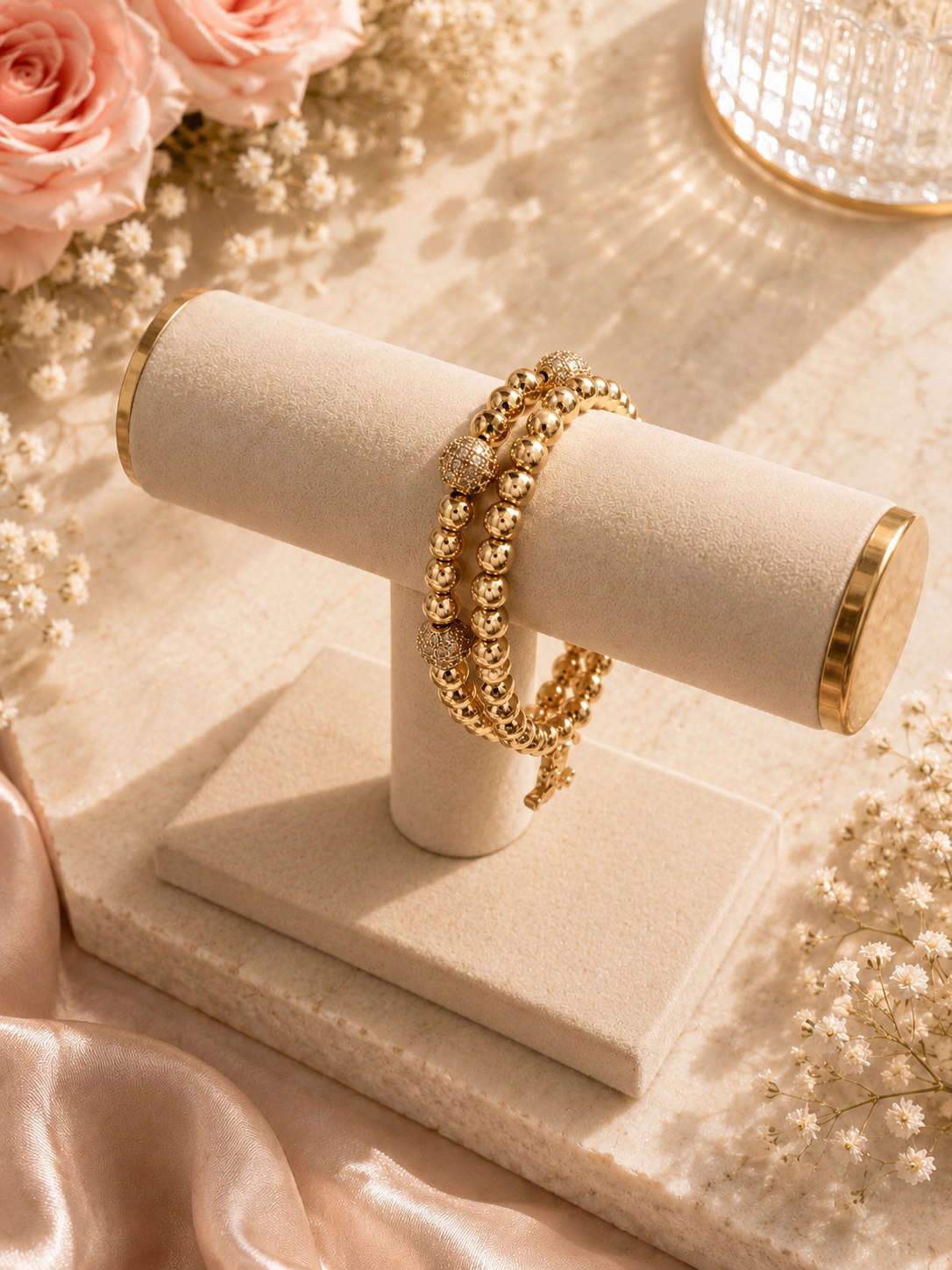 Personalized Gold Initial Bracelet Stack