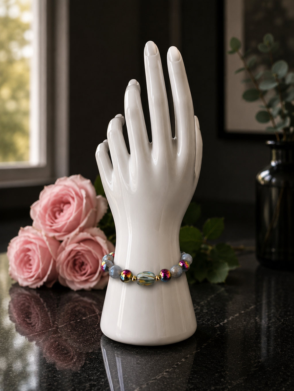Iridescent Purple Agate Bracelet