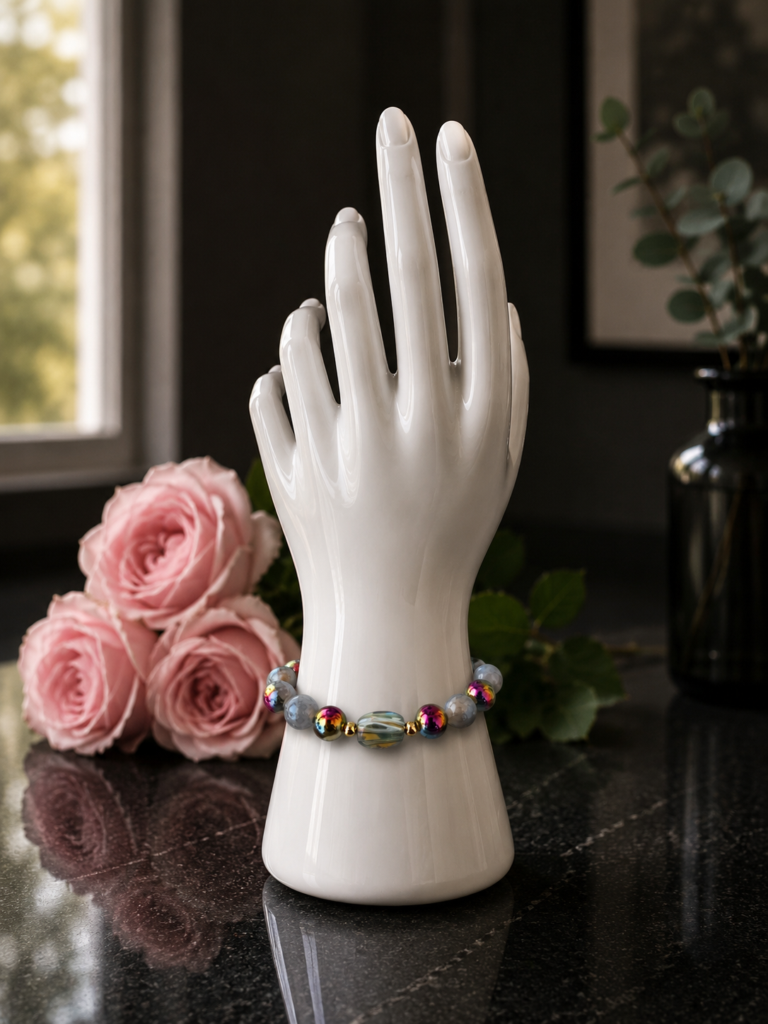 Iridescent Purple Agate Bracelet