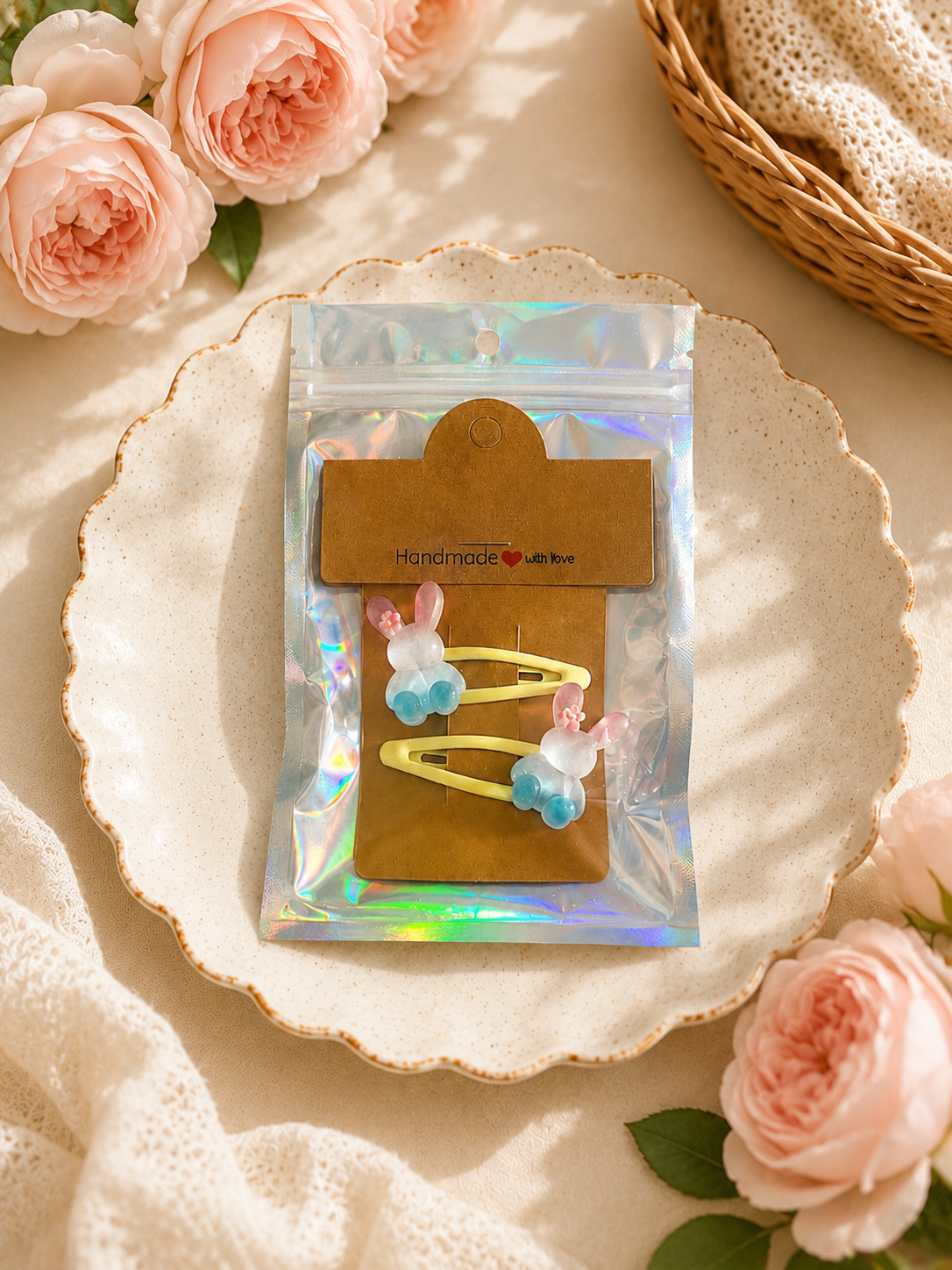 Gradient Bunny Hair Clips