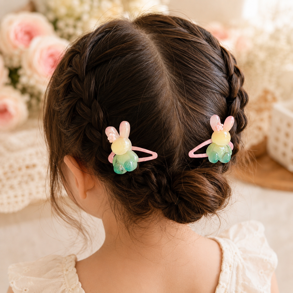Gradient Bunny Hair Clips