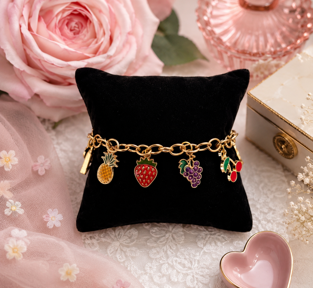 Fruit Cocktail Charm Bracelet