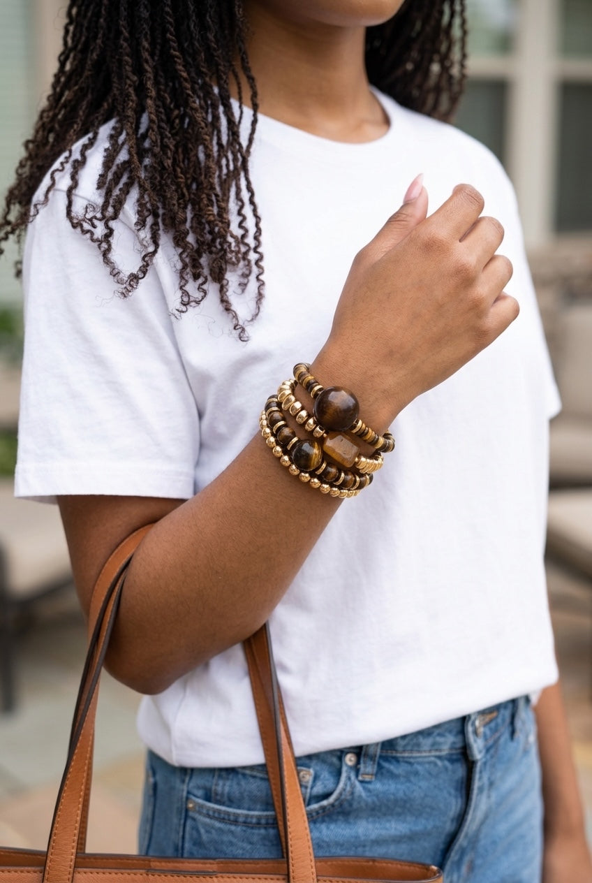 Golden Earth Bracelet Stack